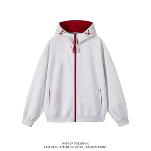 重磅连帽卫衣男士春秋季宽松潮牌套头衫纯色空气层休闲打底衫男款