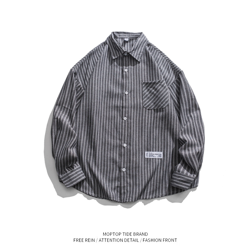 【限时优惠】复古条纹长袖衬衫