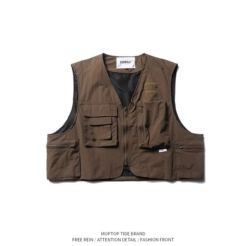 【限时优惠】无袖坎肩多口袋马甲