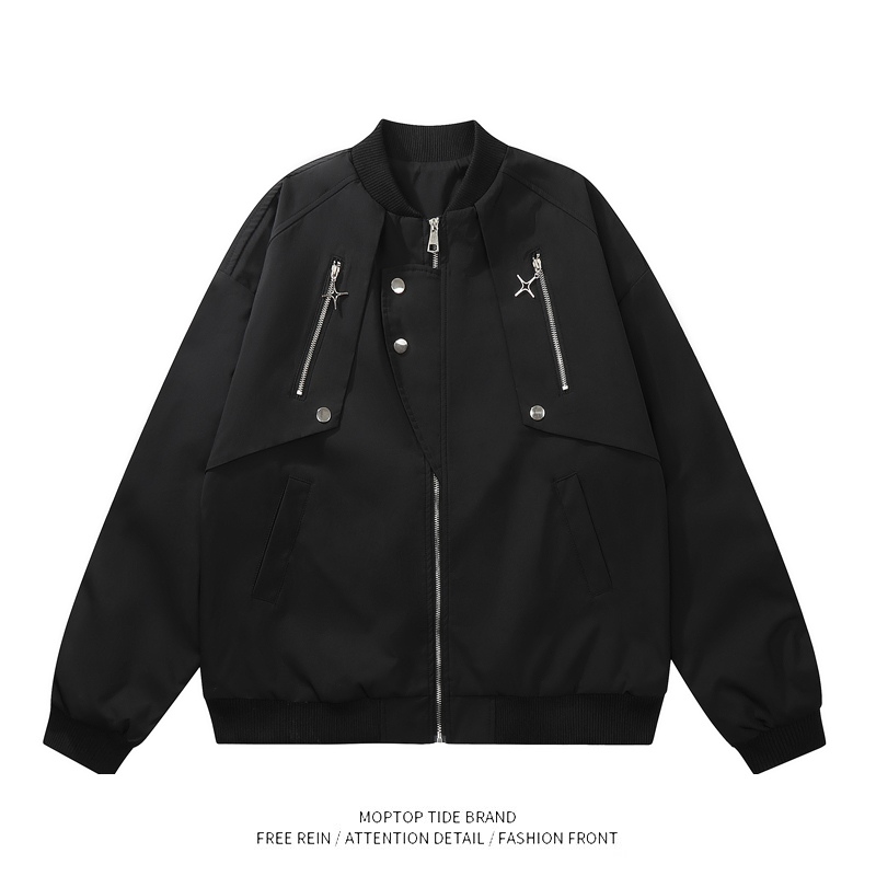 【限时优惠】拉链飞行服外套男