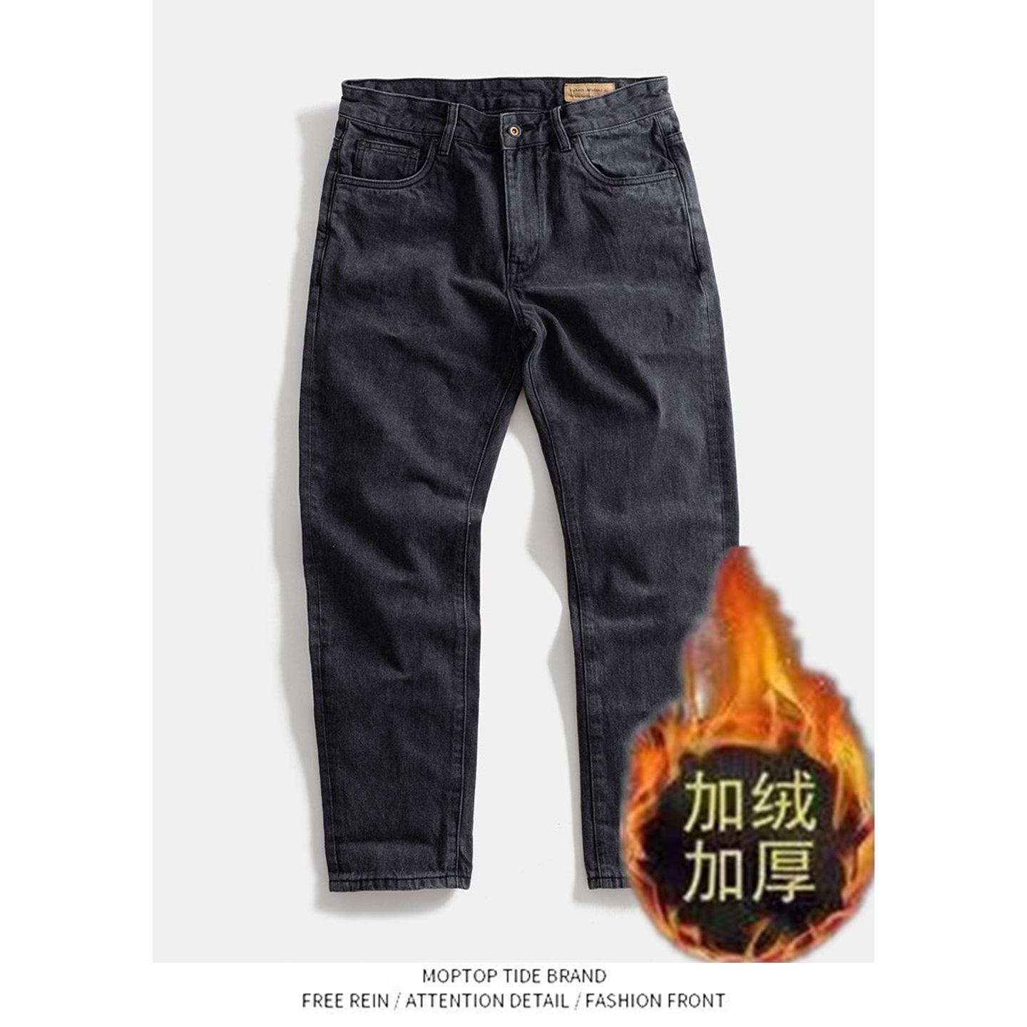 【限时优惠】男宽松黑色工装长裤