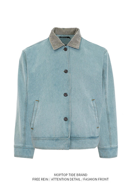 美式复古湖水绿夹克男短款春秋高级感hermitcreate底特律工装外套