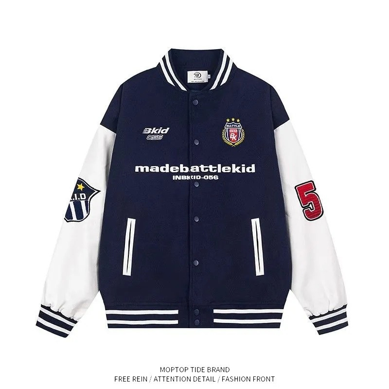 美式复古oversize潮牌情侣棒球服外套男女秋冬季高级感飞行员夹克