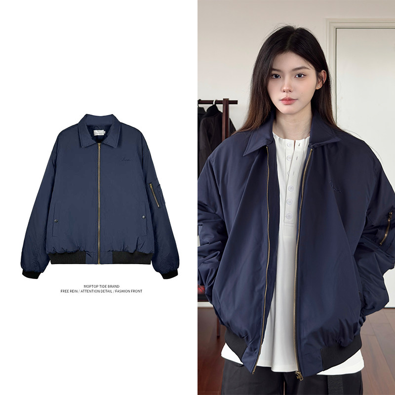 WH先生美式ma1飞行员夹克bomber服男女春秋cleanfit翻领外套