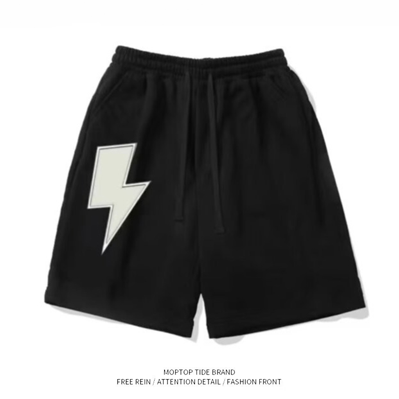 男装2024潮牌重磅休闲复古短裤夏季水洗青少年宽松加厚五分裤男