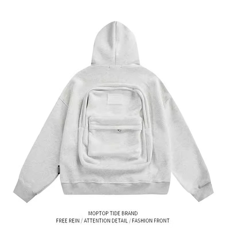 百搭春季新品短款连帽套头半拉链显肩宽健身卫衣外套新款简约潮流