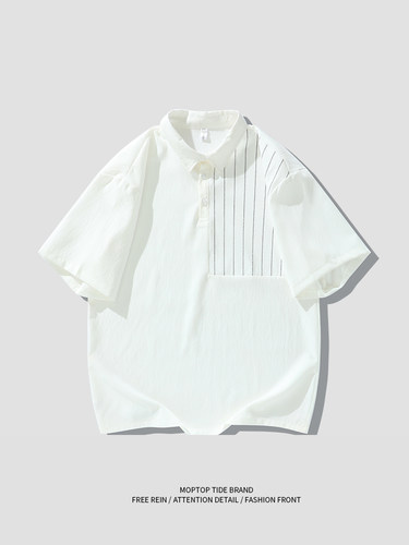 WHXS夏季短袖学院风字母polo衫