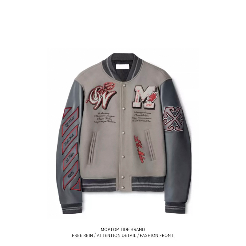 高街刺绣拼接棒球服外套男女装春秋季美式复古休闲帅气百搭夹克衫