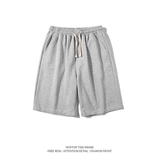 五分卫裤 WH先生复古简约纯色运动短裤 男潮牌街头宽松阔腿基础款