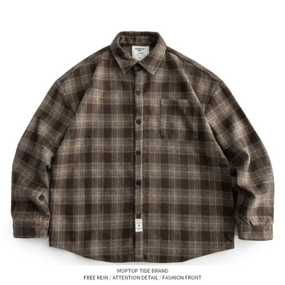 【限时优惠】潮牌格子衬衫男