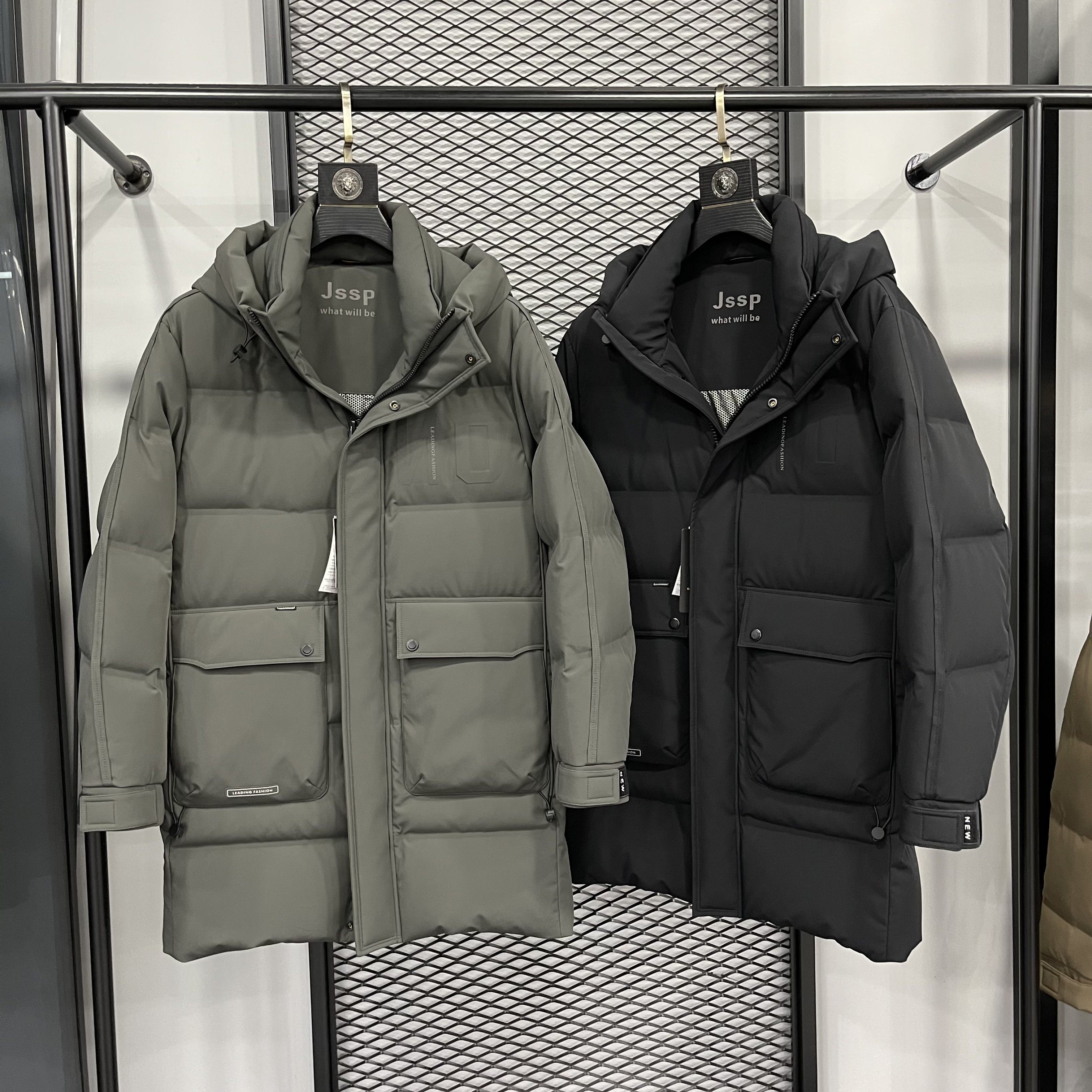 2025年冬季新款羽绒服男中长款加厚保暖白鸭绒连帽休闲外套中青年