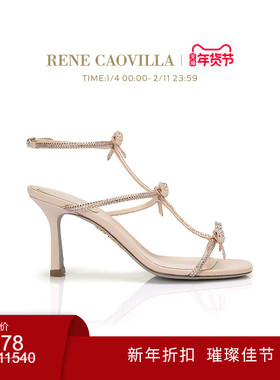 【新年折扣】RENE CAOVILLA CATERINA系列蝴蝶结细跟凉鞋