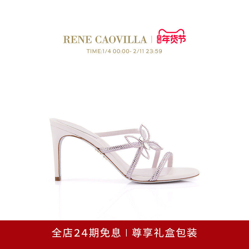 【礼物】RENE CAOVILLA BUTTERFLOWER系列水钻女士高跟凉鞋,女鞋,时装凉鞋,淘宝优惠券,粉丝福利购,淘宝优惠卷