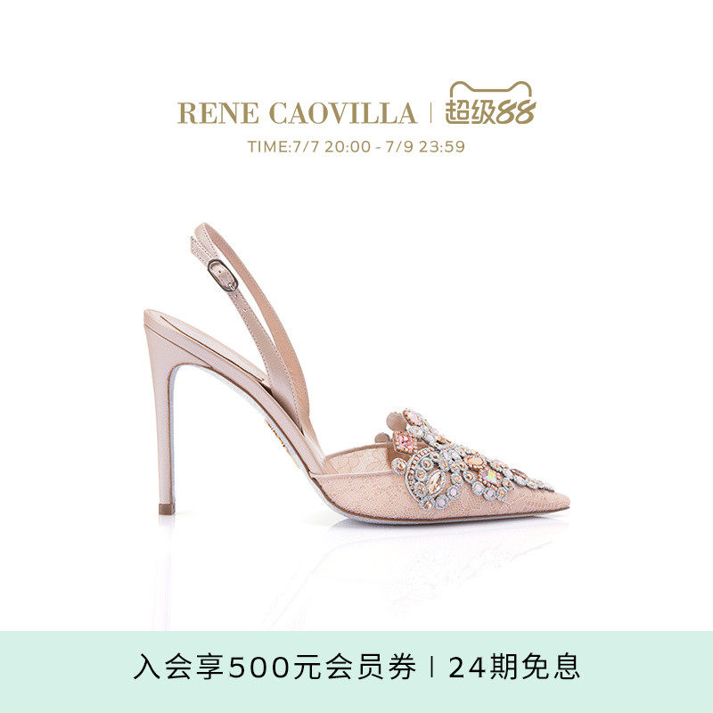 RENE CAOVILLA VENEZIANA系列水钻尖头女士高跟鞋
