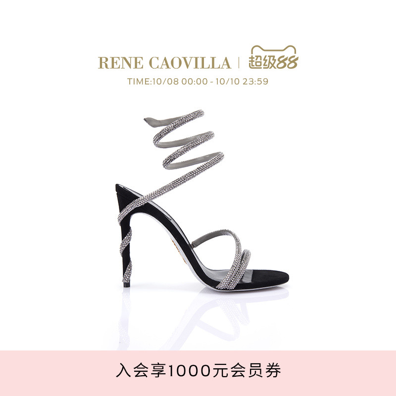 RENE CAOVILLA MARGOT系列水钻绑带高跟凉鞋