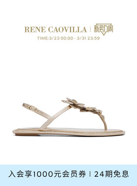 RENE CAOVILLA VARIE系列水钻夹趾平底凉鞋