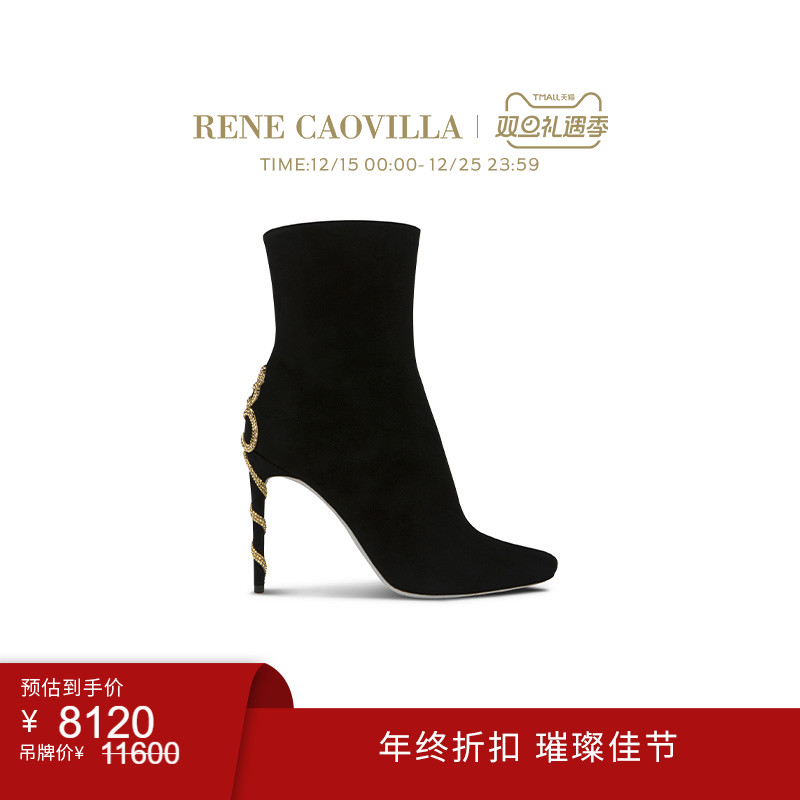 时尚黑色女式高筒靴子