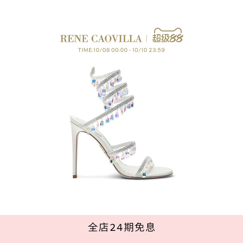 RENE CAOVILLA CHANDELIER 水钻绑带女士高跟凉鞋