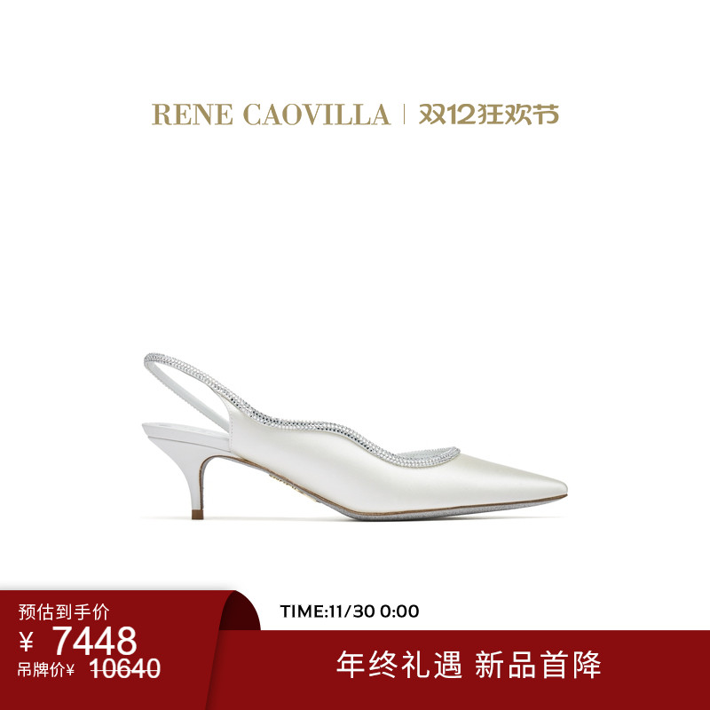【新品首降】RENE CAOVILLA ONDA系列尖头水钻女士高跟鞋