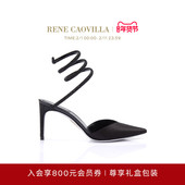 CLEO系列黑色水钻绑带女士高跟鞋 CAOVILLA 礼物 RENE