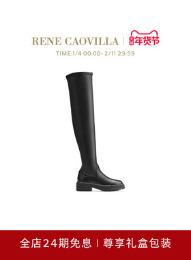 【秋冬新品】RENE CAOVILLA BIKA系列黑色女士过膝靴