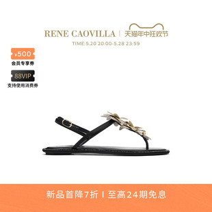 新品 RENE 首降 CAOVILLA VARIE系列水钻夹趾平底凉鞋