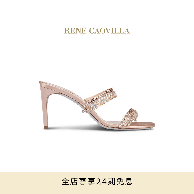 【礼物】RENE CAOVILLA CHANDELIER系列水钻女士高跟凉鞋