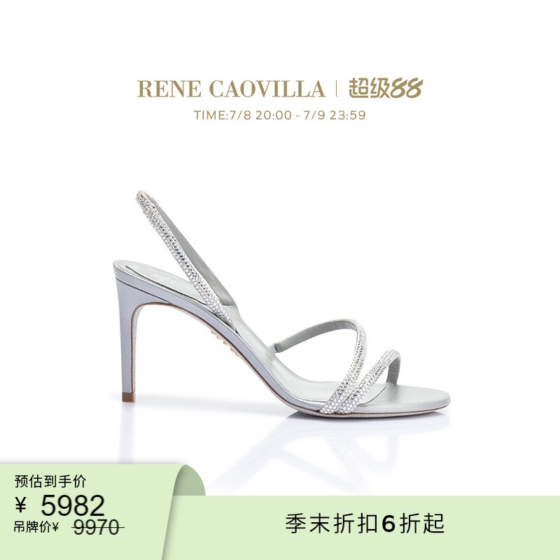 【季末6折】RENE CAOVILLA IRINA系列水钻女士高跟凉鞋