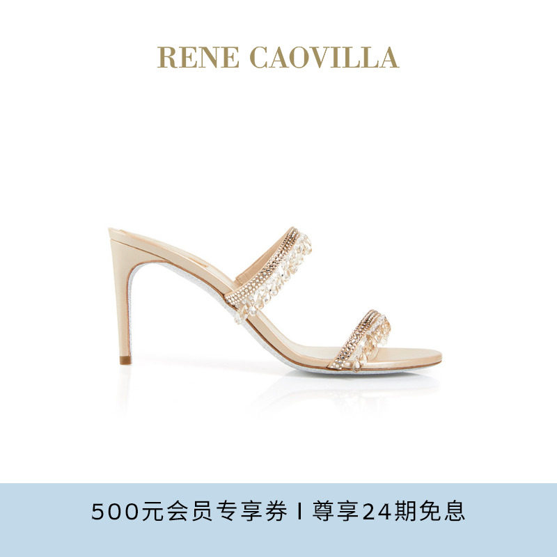 RENE CAOVILLA CHANDELIER金色水钻高跟凉鞋RC女鞋