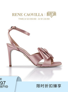 【限时折扣】RENE CAOVILLA SARA系列蝴蝶结水钻高跟凉鞋