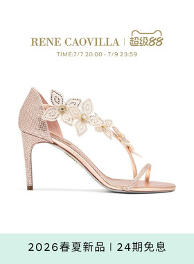 【春夏新品】RENE CAOVILLA FLORIANE系列水钻女士高跟凉鞋