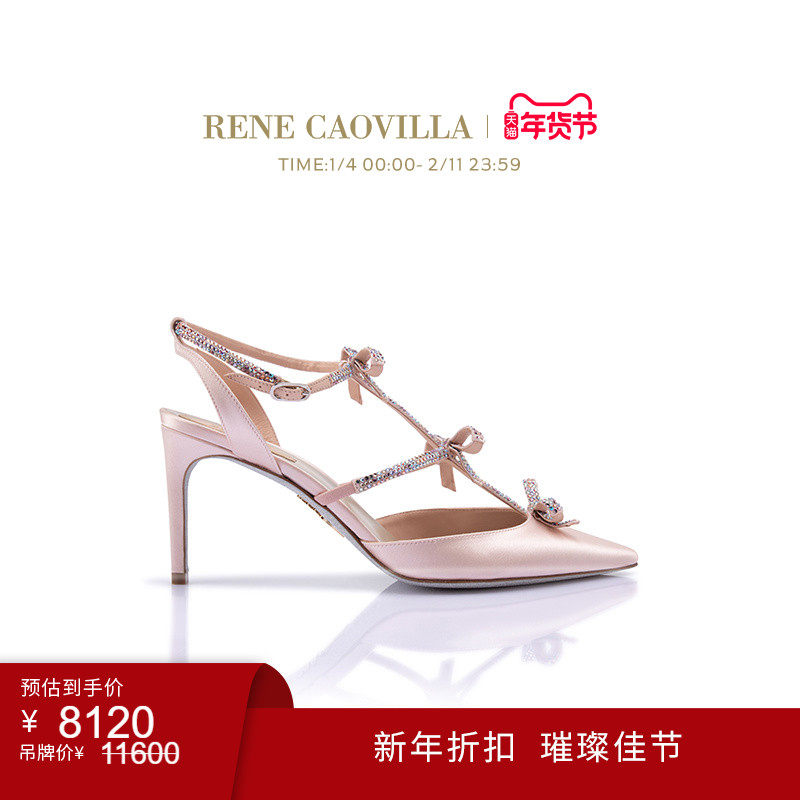 【新年折扣】RENE CAOVILLA CATERINA系列水钻女士高跟凉鞋