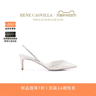 首降 新品 CAOVILLA CLEO系列尖头水钻女士高跟凉鞋 RENE