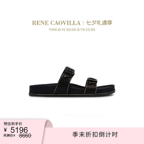 RENECAOVILLA凉鞋黑色厚底水钻