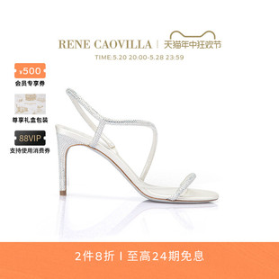 CAOVILLA RENE IRINA系列白色水钻高跟凉鞋