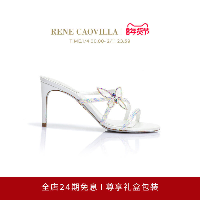 【礼物】RENE CAOVILLA BUTTERFLOWER系列水钻女士高跟凉鞋,女鞋,时装凉鞋,淘宝优惠券,粉丝福利购,淘宝优惠卷