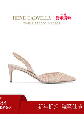 【新品直降】RENE CAOVILLA ARETHA系列水钻女士高跟凉鞋