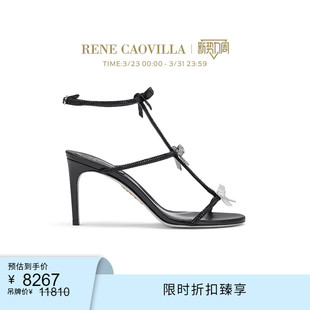 CATERINA CAOVILLA RENE 水钻蝴蝶结女士高跟凉鞋 限时折扣