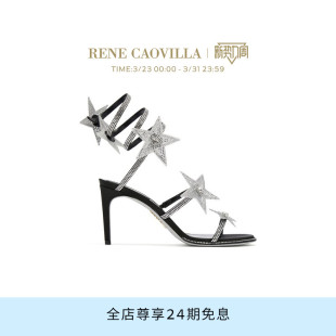 STAR系列黑色水钻女士高跟凉鞋 CLEO CAOVILLA RENE