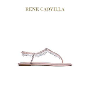 CAOVILLA RENE 新品 CHANDELIER系列水钻女士夹趾平底凉鞋