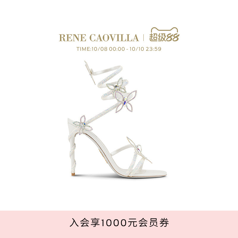 RENE CAOVILLA MARGOT系列水钻绑带高跟凉鞋