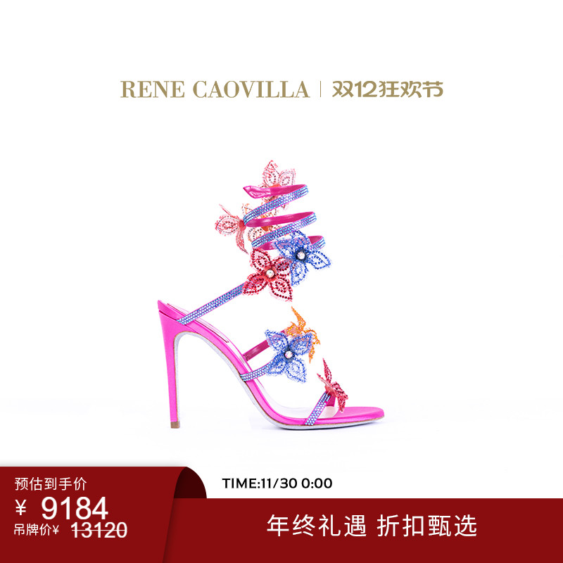 RENECAOVILLA蕾丝水钻高跟