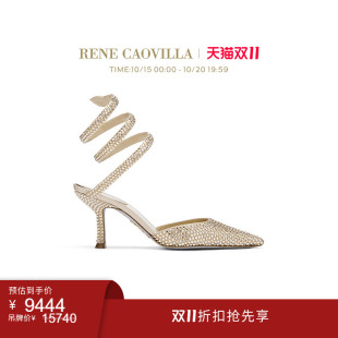 CAOVILLA RENE CLEO系列水钻尖头女士细跟凉鞋 双11折扣