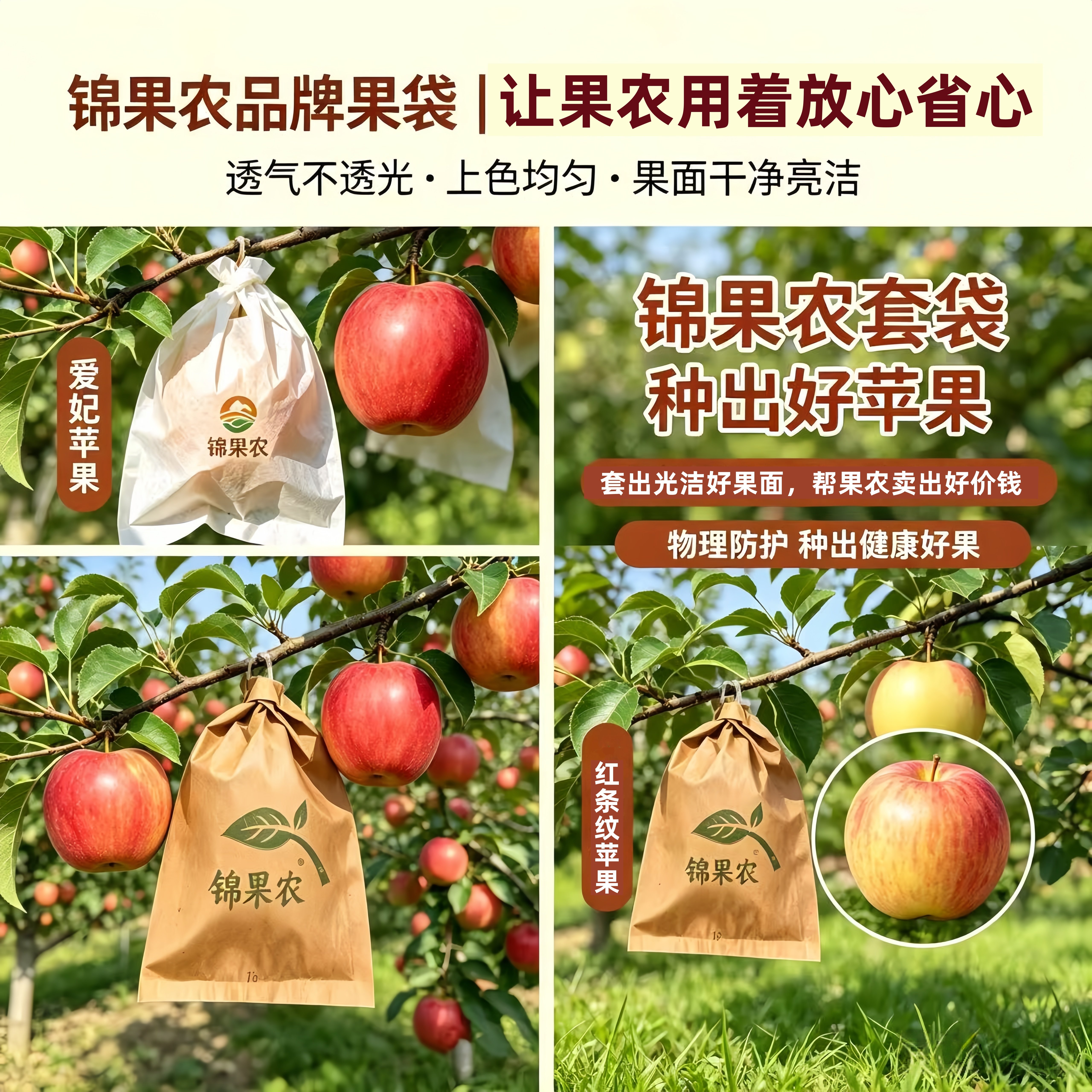 苹果专用套袋防水防虫苹果袋瑞雪红富士袋子不脱袋上色纸袋子