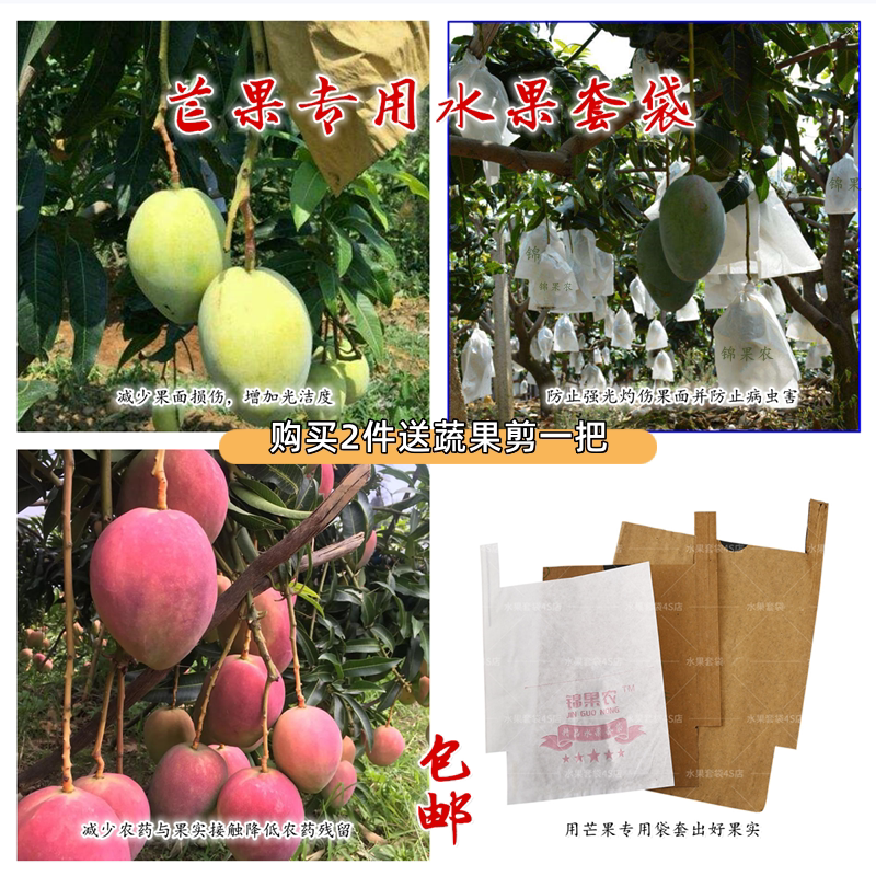 芒果专用套袋枇杷袋子水果袋防鸟纸袋防虫白色牛皮纸双层防水保护