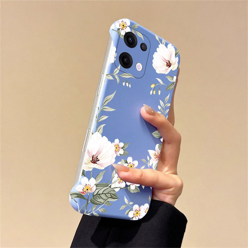 送挂环白玉兰花适用opporeno12手机壳reno14无边框reno13散热reno11新款reno10半包ren9超薄7se硬壳8防摔套女