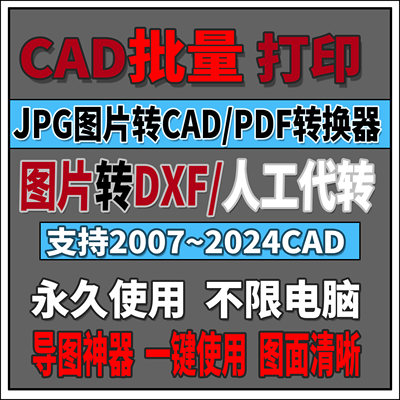 PDF转CAD\CAD转版本\图片转CAD\天正导图\CAD转PDF\人工代转