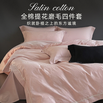 斯得福高端磨毛四件套全棉纯棉秋冬季床单床上用品加厚保暖被套
