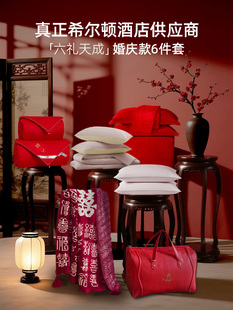 斯得福新婚喜被陪嫁大红色四件套结婚床上用品婚庆套组婚房一整套