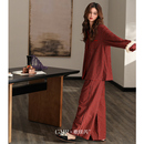 套装 长袖 本命年红色结婚格子家居服大码 2025新款 纯棉睡衣女春秋季